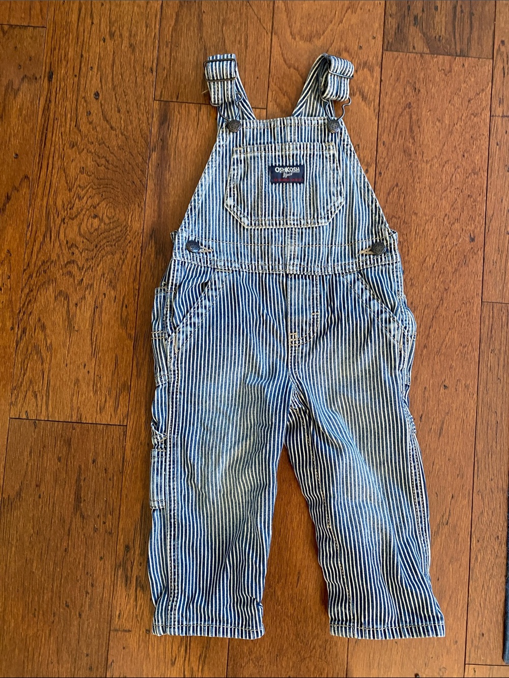 Osh Kosh B’gosh denim striped overalls-12 mos
